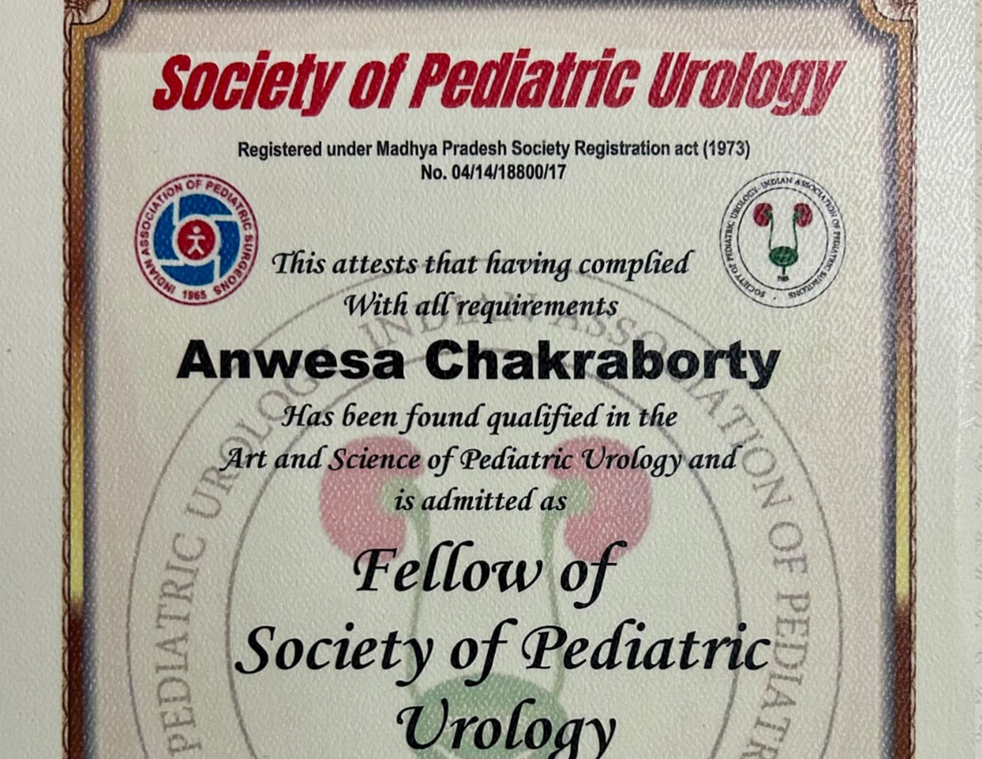 Fellow of Society of Pediatric Urology