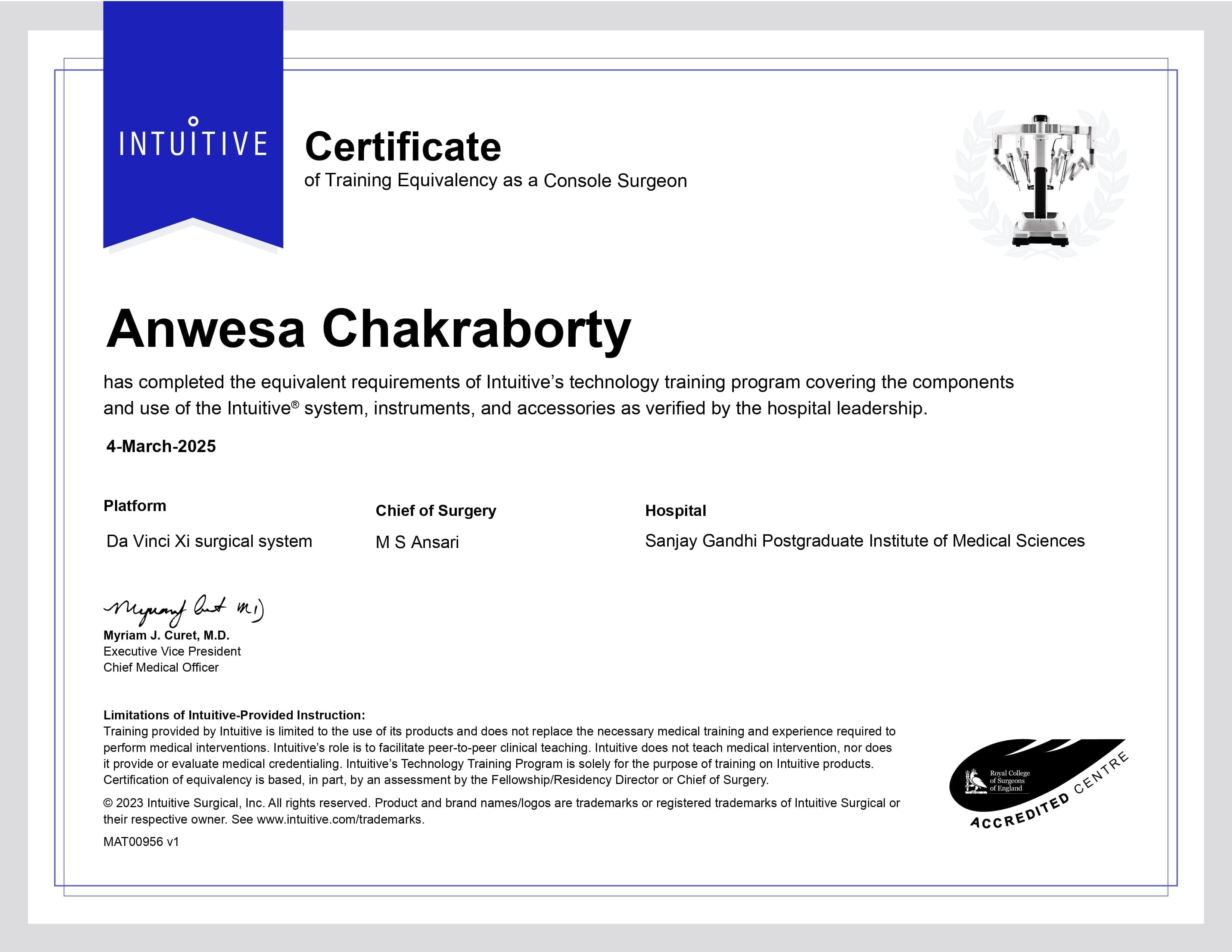 Intuitive Certificate